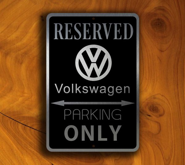 EMBOSSED VW PARKING ONLY 12x8"/30X20cm GERMAN SIGN OFFICALLY-LICENCED 3D 