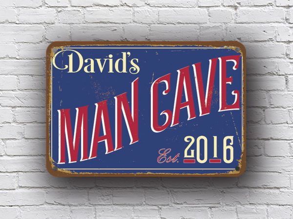 Custom Man Cave Sign in Team Colors