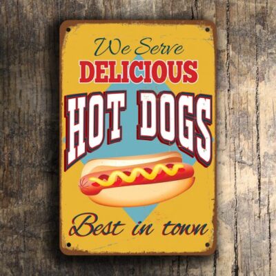 Vintage Style Hot Dog Sign