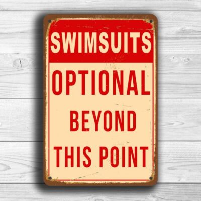 SWIMSUITS OPTIONAL POOL Sign