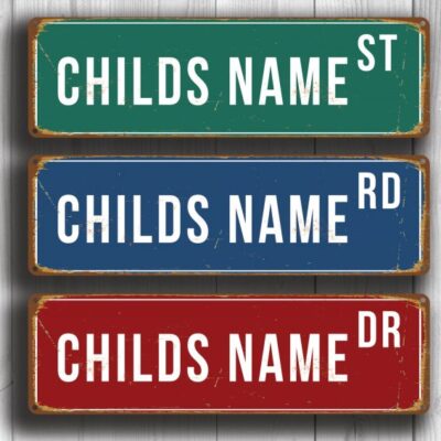 Personalized Childs Name Street Sign