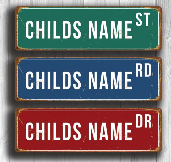 Personalized Childs Name Street Sign