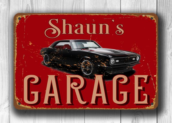 Home Decor Metal Sign Home is Where the Camaro Is Garage Sign 