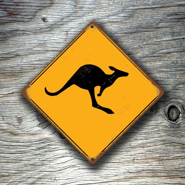 Kangaroo Crossing Sign