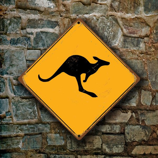 Kangaroo road Sign