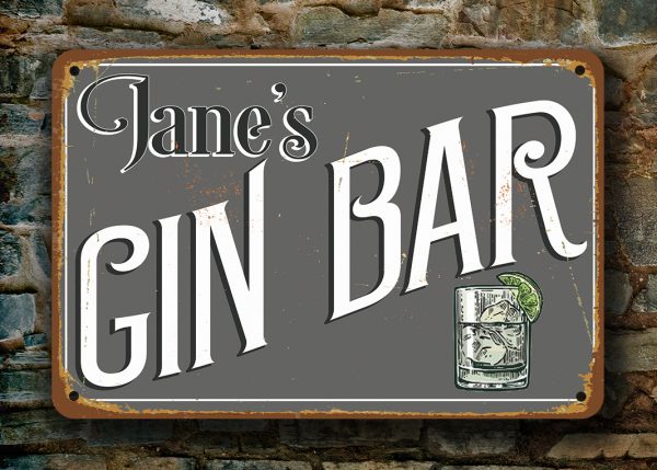 Custom Gin Bar Sign 3 Gin Bar Sign