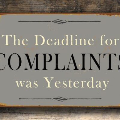 Complaints Sign