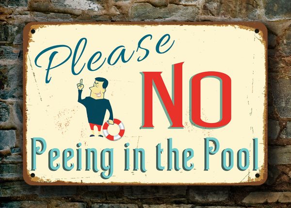 No Peeing in the Pool Signs