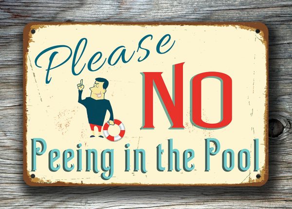 No Peeing Pool Sign