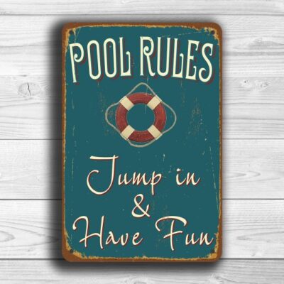 Pool Rules sign