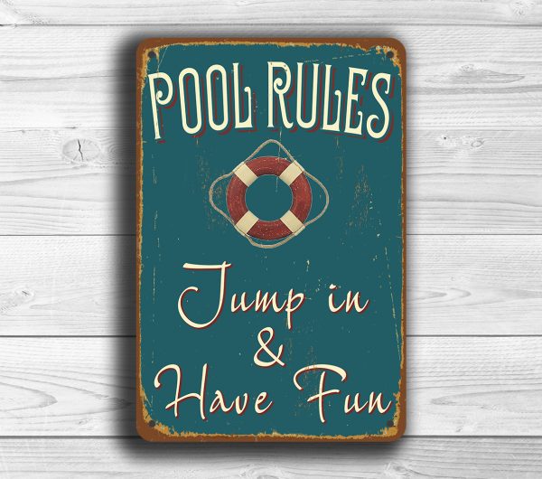 Pool Rules sign