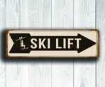 Ski Lift Pointer Sign