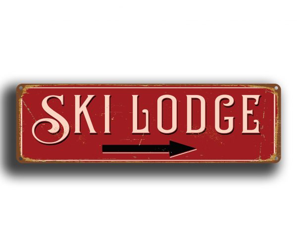 Eat Sleep Ski Sport Cabin Ski Lodge Ski Mountain Metal Sign 