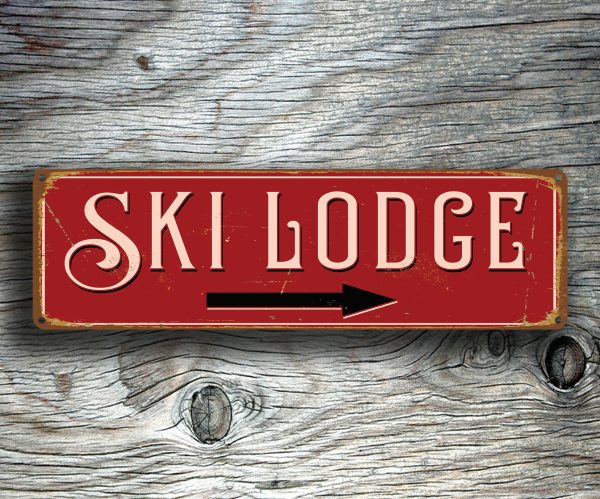 Ski Lodge Pointer Sign