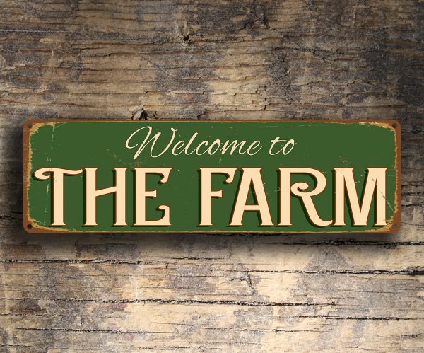 Welcome to the Farm Metal Street Sign 18" x 4" ↔ Farmhouse Retro Home Wall Decor