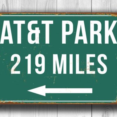 Personalized ATandT Park Distance Sign