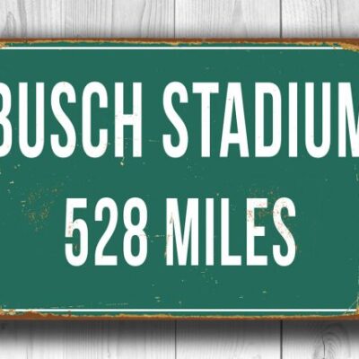 Personalized Busch Stadium Distance Sign