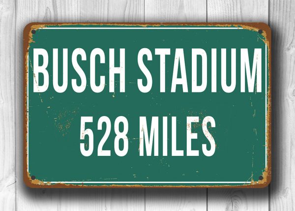 Personalized Busch Stadium Distance Sign