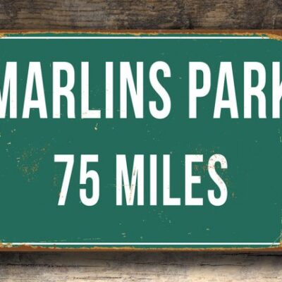 Personalized Marlins Park Distance Sign