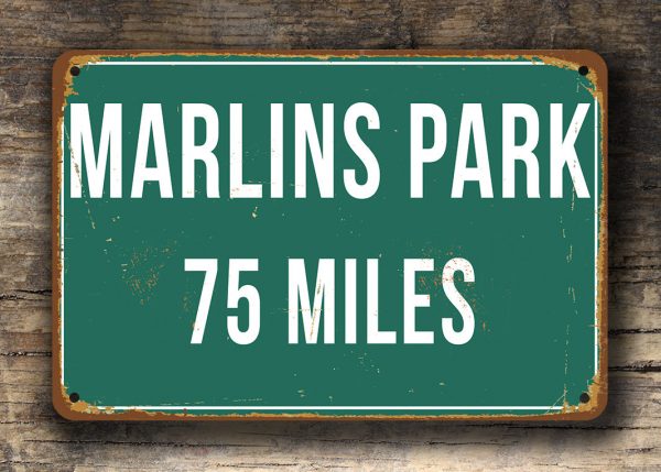 Personalized Marlins Park Distance Sign