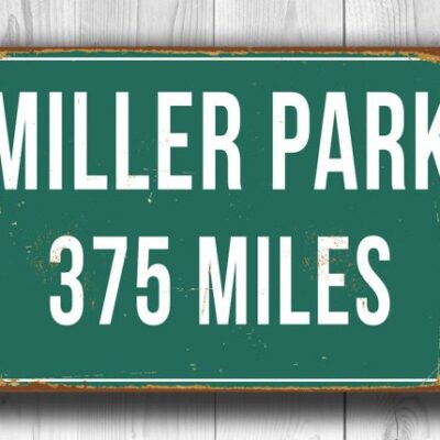 Personalized Miller Park Distance Sign