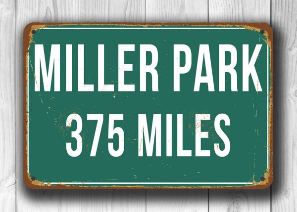 Personalized Miller Park Distance Sign