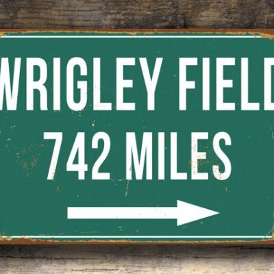 Personalized Wrigley Field Distance Sign