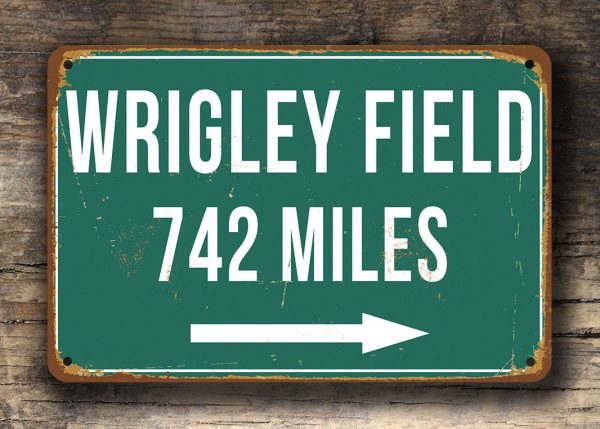 Personalized Wrigley Field Distance Sign