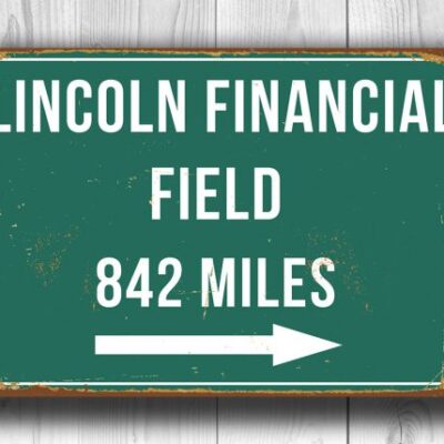 Vintage Style Lincoln Financial Field Sign