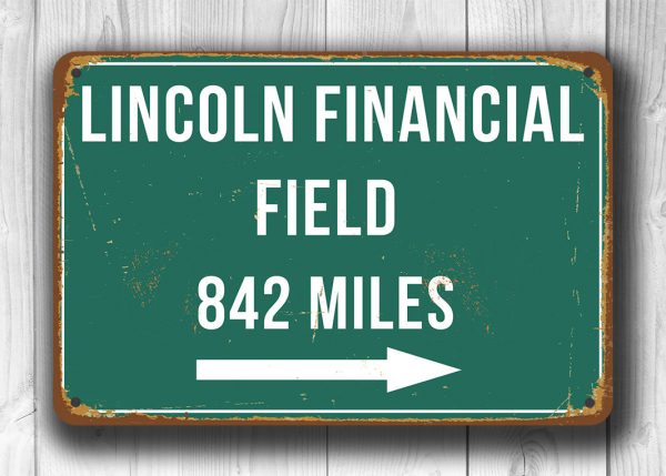 Vintage Style Lincoln Financial Field Sign