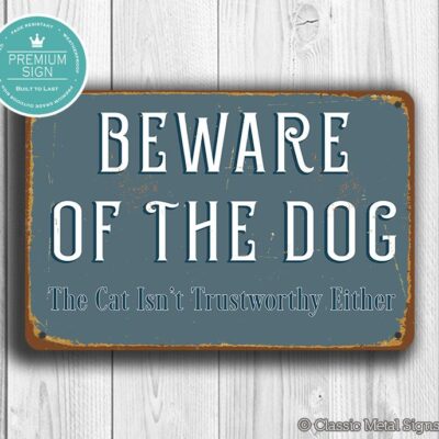 Vintage Style Beware of Dog Sign