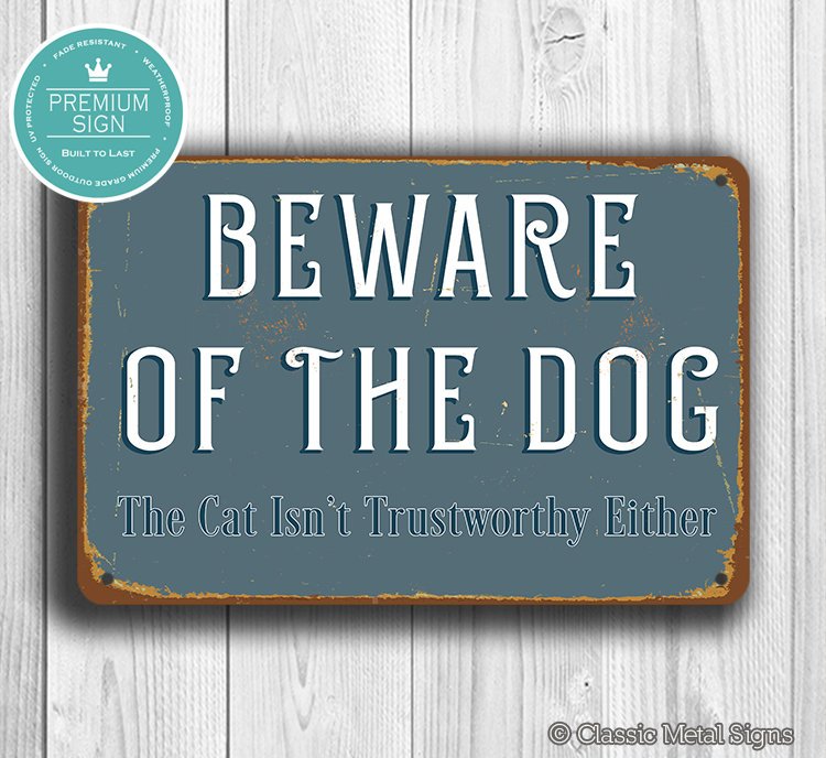 Vintage Style Beware of Dog Sign