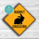 Classic Metal Signs, – Rabbit Crossing Sign