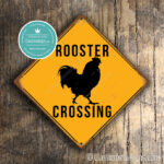 Classic Metal Signs Rooster Crossing Sign 1