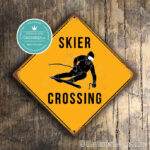 Classic Metal Signs – Skier Crossing Sign 1