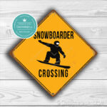 Classic Metal signs – Snowboarder Crossing Sign 1