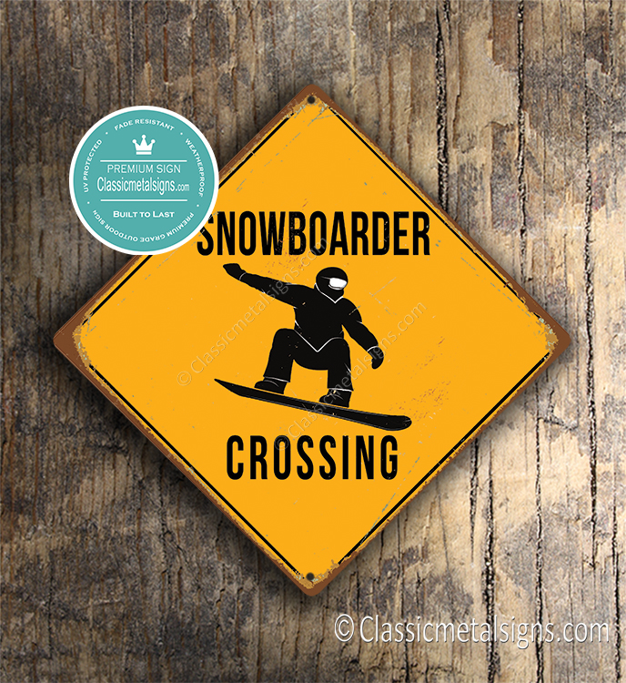 Snowboarder Crossing Signs