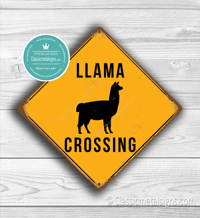 Llama Crossing Sign