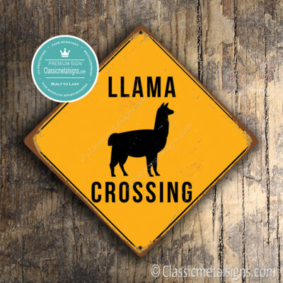 Llama Crossing Sign