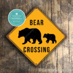 Classic Metal Signs Bear Crossing Sign 1