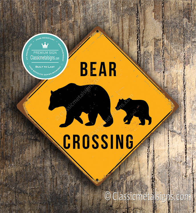 Bear Crossing Sign