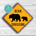 Classic Metal Signs Bear Crossing Sign 2