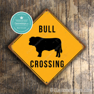 Bull Crossing Sign