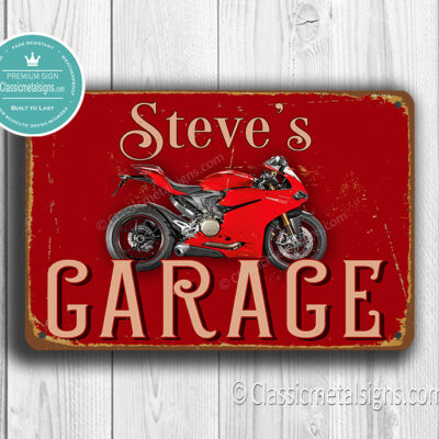 Personalized Ducati Garage Sign