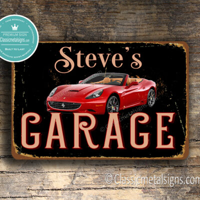 Personalized Ferrari Garage Sign