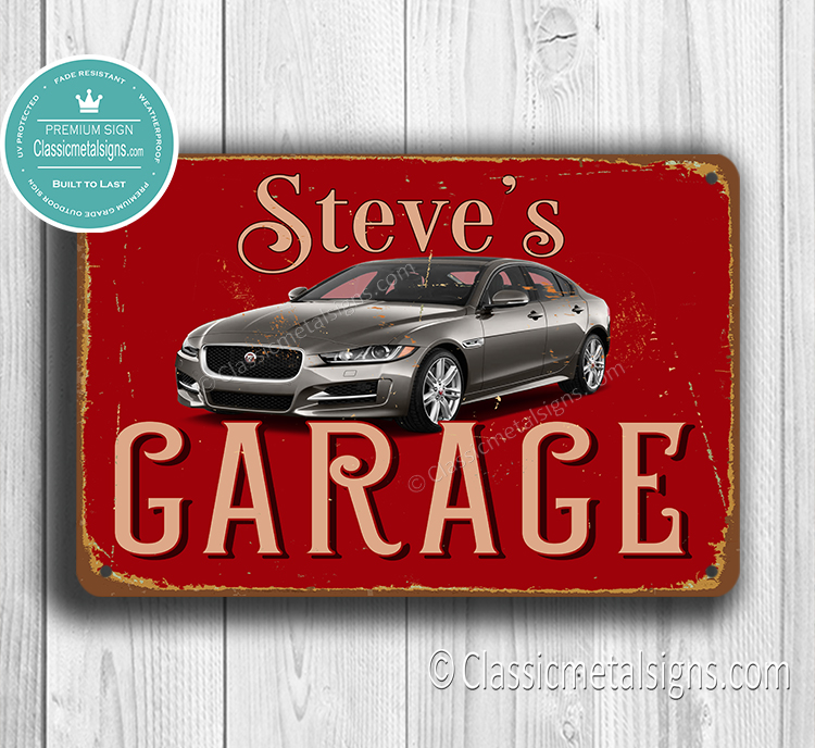 Personalized Jaguar Garage Sign