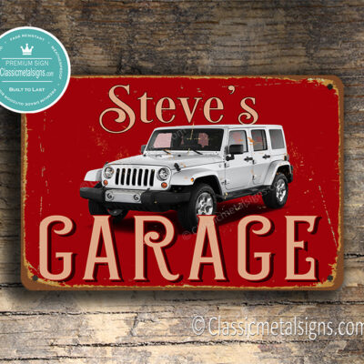Personalized Jeep Wrangler Garage Sign