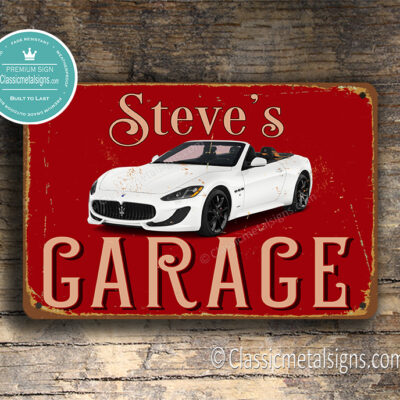 Personalized Maserati Garage Sign