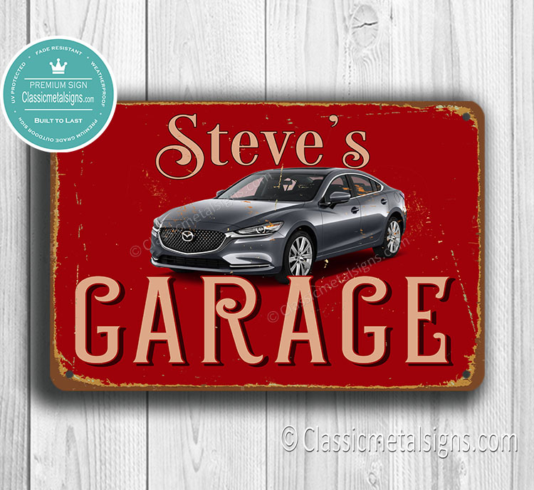 Peraonalized Mazda Garage Sign
