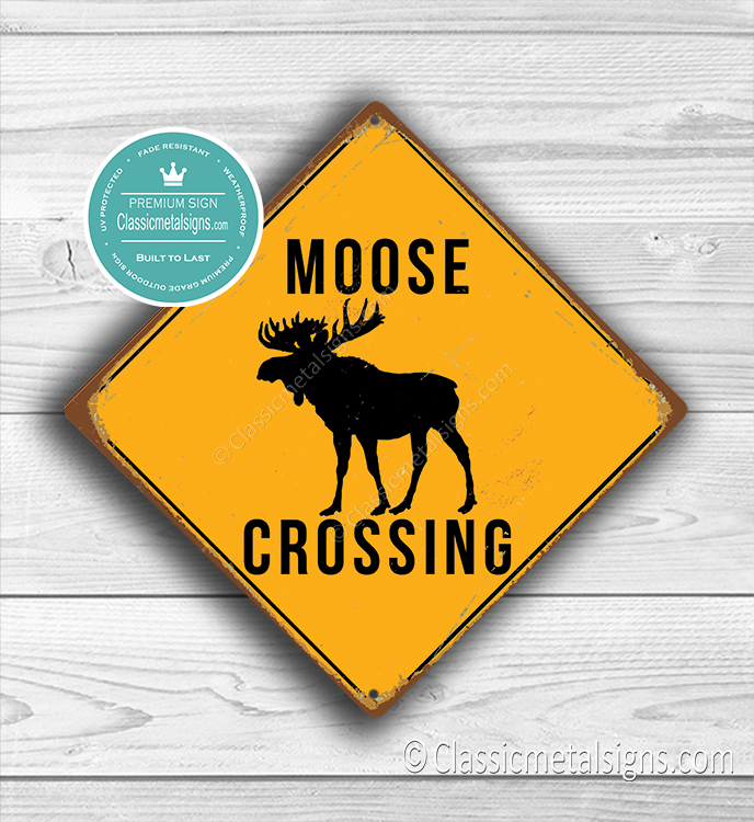 Moose Crossing Sign